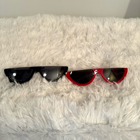 Cateye Sunglasses (2 pairs) Red and Black - Picture 4 of 4